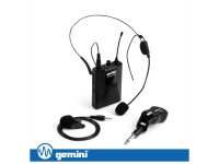 Microfones Headset + Lapela UHF S/ Fios GEMINI Microfones Headset + Lapela UHF S/ Fios GEMINI